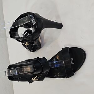 Calvin Klein Aliza Heeled Black leather Mule Size 9